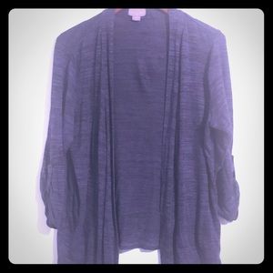 Laura Scott Blue Cardigan with Ruffled Sleeves